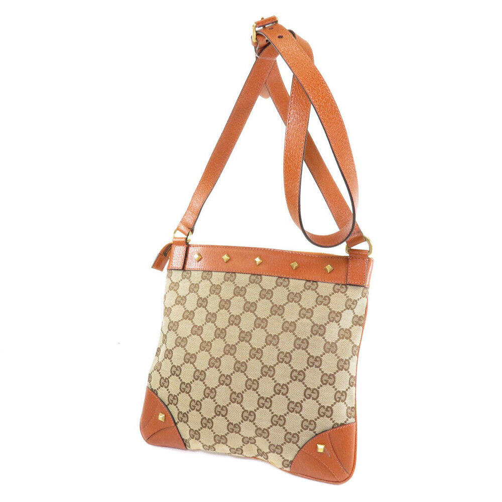 Gucci shoulder canvas bag GG studded